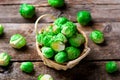 Brussels sprout in a bowl Royalty Free Stock Photo