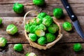 Brussels sprout in a bowl Royalty Free Stock Photo