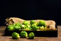 Brussels sprout vegetables in a bowl Royalty Free Stock Photo
