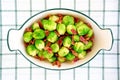 Brussels sprouts with bacon bits Royalty Free Stock Photo