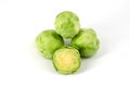 Brussels sprouts  with the central sprout cut in half. Royalty Free Stock Photo