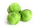 Brussels sprouts isolated on white background closeup Royalty Free Stock Photo