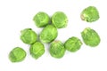 Brussels sprouts isolated on white background closeup. Top view. Flat lay Royalty Free Stock Photo