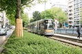 Brussels tramway in Avenue Louise, Belgium