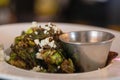 Brusselsprouts with blue cheese crumbles Royalty Free Stock Photo