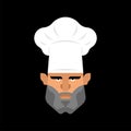 Brutal chef face. chief-cooker head. Vector illustration