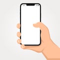 Brutal human hand holding smartphone flat style illustration