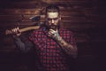 Brutal man with beard and tattooe. Royalty Free Stock Photo