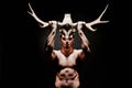 Brutal man with horns Royalty Free Stock Photo