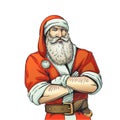 Brutal Santa Claus cartoon style illustration