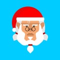 Brutal Santa face. Christmas and New Year Vector Illustration