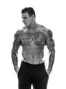 Tattoed muscular man