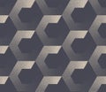 Brutalism Style Hexagonal Structure Seamless Pattern Vector Abstract Background