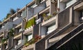 Brutalist Alexandra and Ainsworth Estate in Rowley Way, Belsize Park, London. The tiered, concrete estate was built in the 1970s.