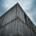 Brutalist Concrete Building Under Cloudy Sky Royalty Free Stock Photo