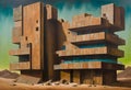 Brutalist Concrete Edifice, Generative AI