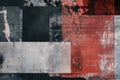A brutalist-inspired digital background with heavy, blocky typography, raw textures, and distressed