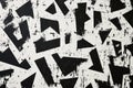 A brutalist-inspired monochrome pattern with harsh, angular forms and distressed textures.