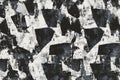 A brutalist-inspired monochrome pattern with harsh, angular forms and distressed textures.