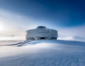 Brutalist Research Center in Arctic Expanse Royalty Free Stock Photo
