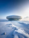 Brutalist Research Center in Arctic Expanse Royalty Free Stock Photo
