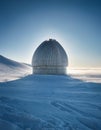 Brutalist Research Center in Arctic Expanse Royalty Free Stock Photo