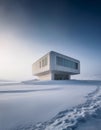 Brutalist Research Center in Arctic Expanse Royalty Free Stock Photo