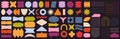 Brutalist shapes. Geometry form icons, oval groovy frame or abstract groovy circle frame, modern figures, basic shapes