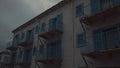 Brutalist Student Dormitory Balconies in Overcast Light Royalty Free Stock Photo