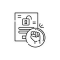 Brute force olor line icon. Pictogram for web page, mobile app, promo