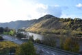 Bruttig-Fankel, Germany - 11 12 2020: autumn colored Moselle valley Royalty Free Stock Photo