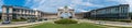 BRUXELLES, BELGIUM - Jun 15, 2019: panoramic view of the triumphal arch in Brussels. (parc du Cinquantenaire Royalty Free Stock Photo