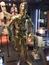 Bruxelles / Belgium - 08 21 2018 : Star Wars robot C-3PO costume starwars identities exhibition Royalty Free Stock Photo