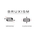 Bruxism Teeth Grinding Teeth Clenching Simple Minimalist Dental Health Doodle Illustration Royalty Free Stock Photo