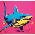 Bryan James Pop Art Print: Sahara Shark - Vibrant Spray-paint Silkscreening Royalty Free Stock Photo