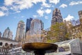 Bryant Park Fountain and buildings - New York, USA Royalty Free Stock Photo