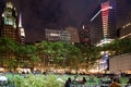 Bryant Park in midtown Manhattan at night Royalty Free Stock Photo