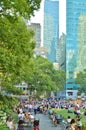 Bryant Park New York City People Relaxing Vertical Image