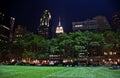 Bryant Park New York City Skyline Night Royalty Free Stock Photo