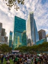 Crowds of Mexican people gathered at Bryant Park for a Viva Mexico music event Royalty Free Stock Photo