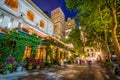 Bryant Park at night, in Midtown Manhattan, New York City Royalty Free Stock Photo