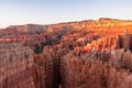 Bryce Canyon - Aerial sunrise view of impressive hoodoo sandstone rock formations in Bryce Canyon National Park, Utah, USA. Royalty Free Stock Photo