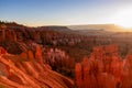 Bryce Canyon - Aerial sunrise view of impressive hoodoo sandstone rock formations in Bryce Canyon National Park, Utah, USA. Royalty Free Stock Photo