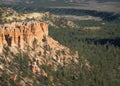 Bryce Canyon rocky outcrop over forest