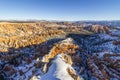 Bryce Canyon Hoodoos at Sunrise in Winter on Sunny Morning. Snow. Bryce Canyon National Park. Utah, USA. Royalty Free Stock Photo