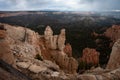 Bryce Canyon Hoodoos under cloudy sky Royalty Free Stock Photo