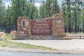 Bryce Canyon National Park Entrance Sign Utah USA Royalty Free Stock Photo