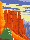 Bryce Canyon National Park in Paunsaugunt Plateau Garfield County and Kane County Utah WPA Poster Art Color Royalty Free Stock Photo