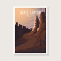 Bryce Canyon National Park poster illustration, Prairie dogs on beautiful canyon scenery poster Royalty Free Stock Photo