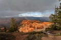 Bryce Canyon National Park - snow storm at sunset, United States of America Royalty Free Stock Photo